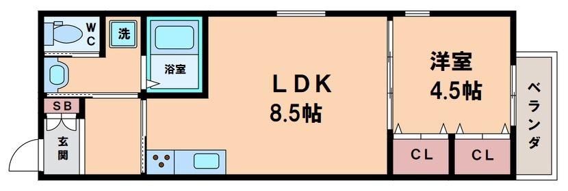 ロイヤルレジデンス住吉沢之町 PARTI(1LDK/2階)の間取り写真