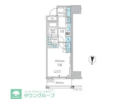 パークアクシス錦糸町レジデンス(1K/14階)の間取り写真