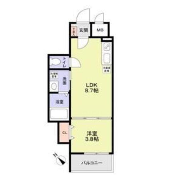 フラッツ六地蔵(1LDK/2階)の間取り写真