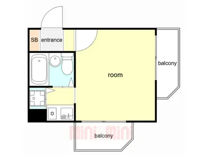 ペイサージュサンコー(1K/1階)の間取り写真