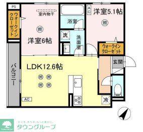 D-ROOM板付(2LDK/2階)の間取り写真