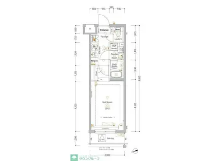 エストゥルース亀戸(1K/5階)の間取り写真