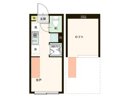 ソラニア上井草(ワンルーム/2階)の間取り写真