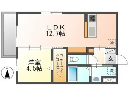D-ROOMアプロ富士河口湖II(1LDK/2階)の間取り写真
