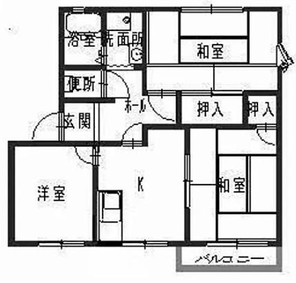 ハイツ宝和(3K/2階)の間取り写真