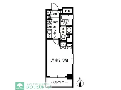 レジディア中落合C(1K/2階)の間取り写真