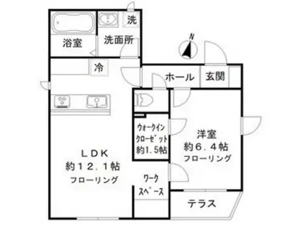 FELICE(1LDK/3階)の間取り写真