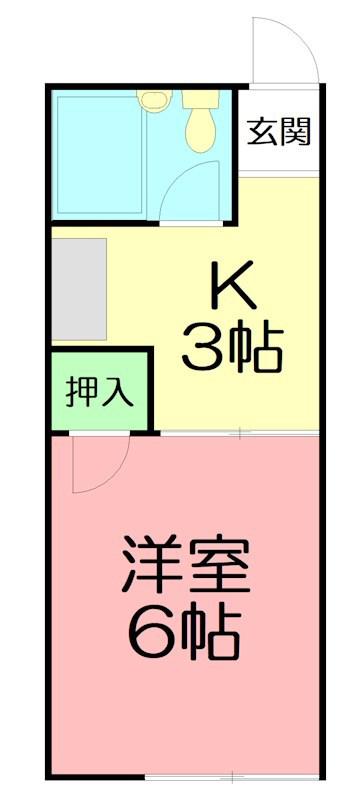 ガーデンプレイス(1K/2階)の間取り写真