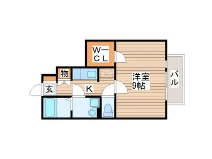 イデアル六丁の目(1K/1階)の間取り写真