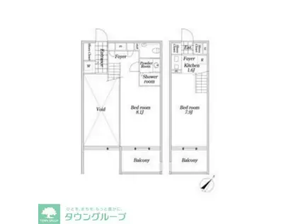 KDX大伝馬レジデンス(1LDK/7階)の間取り写真