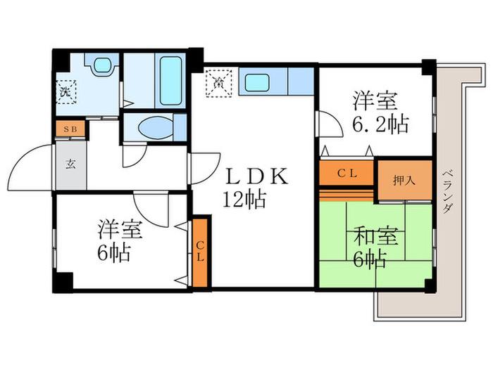 MNS天ヶ池(3LDK/2階)の間取り写真