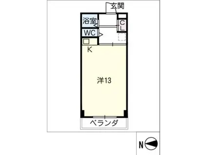 アルファビル栄(ワンルーム/3階)の間取り写真