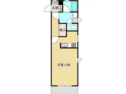 タブの木(ワンルーム/1階)の間取り写真