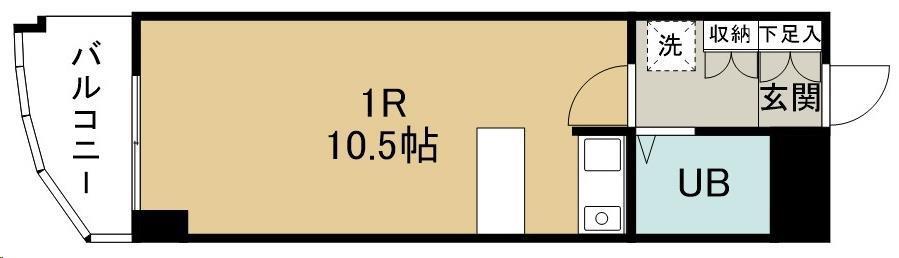 リシャール宮城野(ワンルーム/2階)の間取り写真