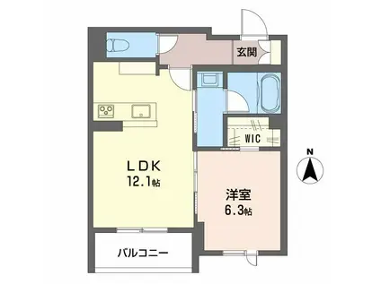 リヴィエール富沢(1LDK/4階)の間取り写真