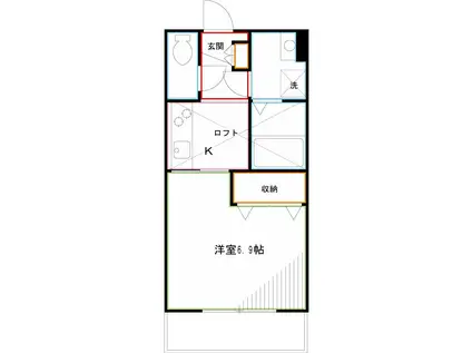 ラ・ルーチェ(1K/2階)の間取り写真