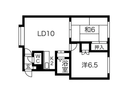 ハイツはしもとパート2(2LDK/2階)の間取り写真