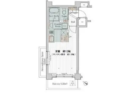 カスタリア三宿(ワンルーム/2階)の間取り写真