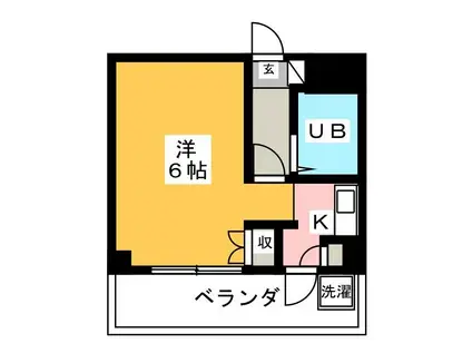 エルザス湘南II(1K/4階)の間取り写真