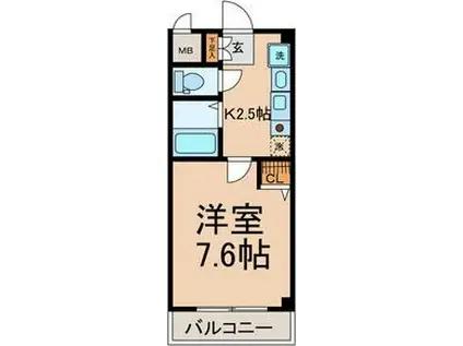 セレッソ本陣(1K/3階)の間取り写真