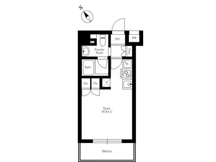ウィステリア大森山王(ワンルーム/12階)の間取り写真