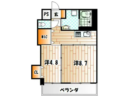 ベーシックビルディング八幡(2K/2階)の間取り写真