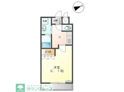 ラ・ルミナス秩父(1K/2階)の間取り写真