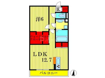 M`Sおおたか(1LDK/2階)の間取り写真