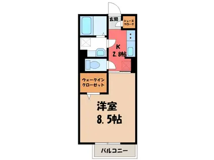 サンフィオーレ(1K/1階)の間取り写真