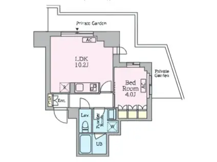 クレストコート旗の台(1LDK/1階)の間取り写真