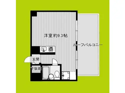 カーサ天神橋(ワンルーム/8階)の間取り写真