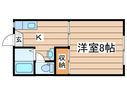 陽光ハイツ(1K/1階)の間取り写真