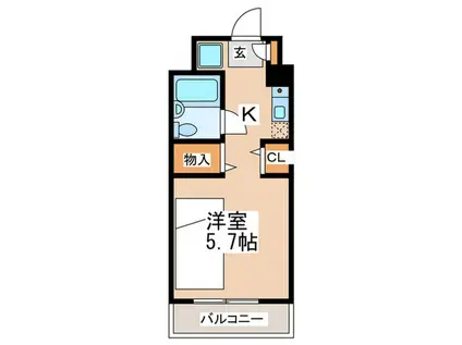 多摩学生マンション(1K/4階)の間取り写真