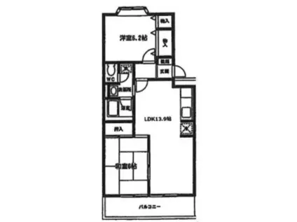 森田マンション2号棟(2LDK/1階)の間取り写真