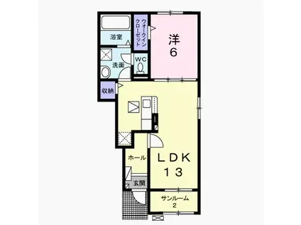 ここのえ(1LDK/1階)の間取り写真