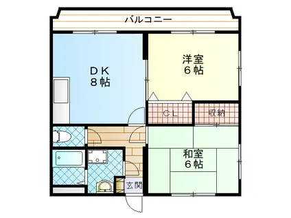 マサキハイツ(2DK/2階)の間取り写真