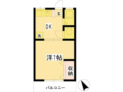 コーポ高橋(1DK/2階)の間取り写真