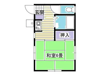 ホワイトビーズセブン(1K/2階)の間取り写真