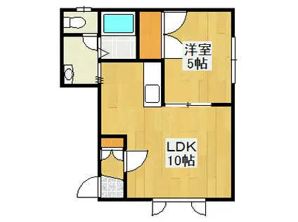 イーストピア・ハス(1LDK/2階)の間取り写真