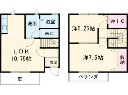 エクセレンス煌(2LDK/1階)の間取り写真
