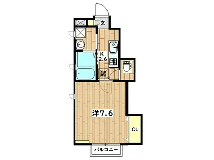 ホワイト カーサ(1K/1階)の間取り写真