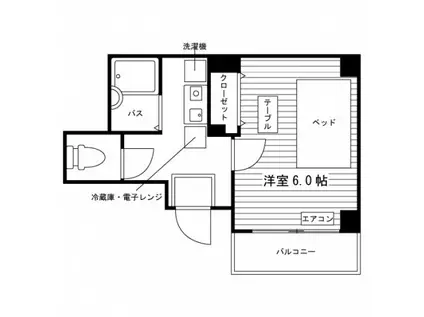 ユニエトワール京大前(ワンルーム/1階)の間取り写真