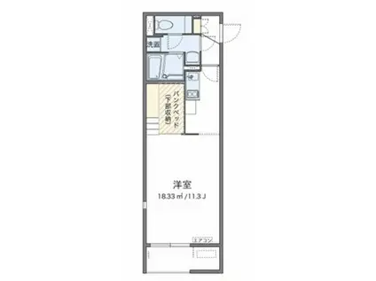 ミランダサニーコート総社(1K/1階)の間取り写真