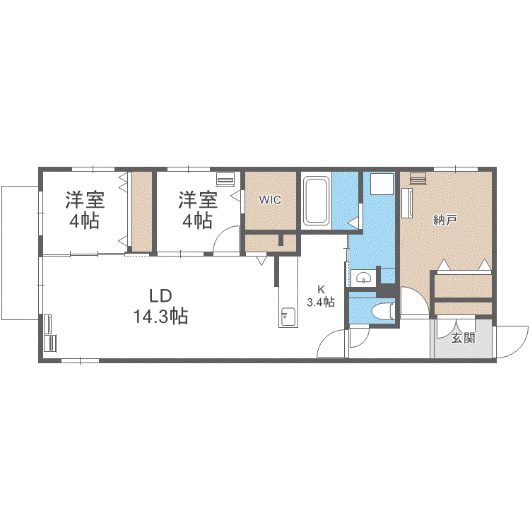 アルファスクエア円山北2条(3LDK/4階)の間取り写真