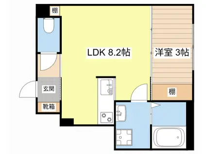 ASヘリオドール(1LDK/1階)の間取り写真