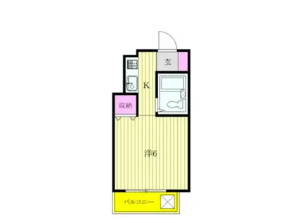 ベイビュー生麦(1K/1階)の間取り写真