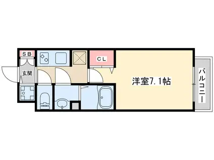 S-RESIDENCE大和田ALINE(1K/14階)の間取り写真