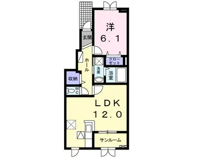 フレグランス 上野(1LDK/1階)の間取り写真