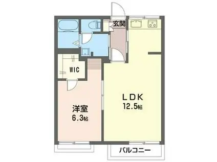 プラムハイツ(1LDK/2階)の間取り写真