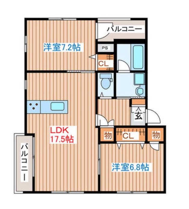 THE ROOM(2LDK/1階)の間取り写真